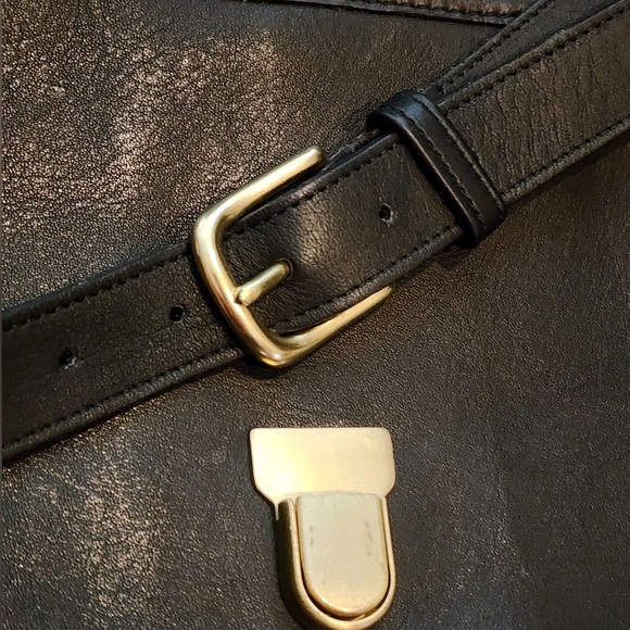 RARE Vintage Coach Gen Leather Large  Morgan Briefcase wBrass TouchLock Closure - Picture 9 of 16